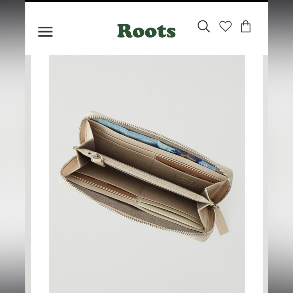 ROOTS LEATHER Cloud Zip Around Clutch USED ONCE ONLY - Picture 9 of 10